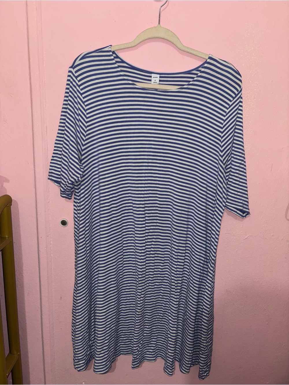 Old Navy Blue and White Striped Tee Dress